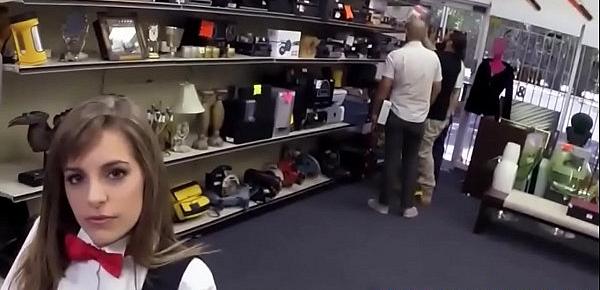  Pawnshop amateur spreads before sex in store